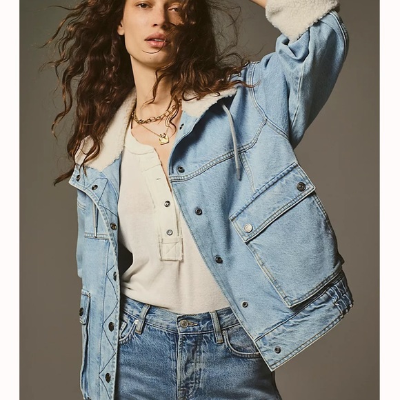 Ariel Cozy Denim Bomber Jacket | Poshmark
